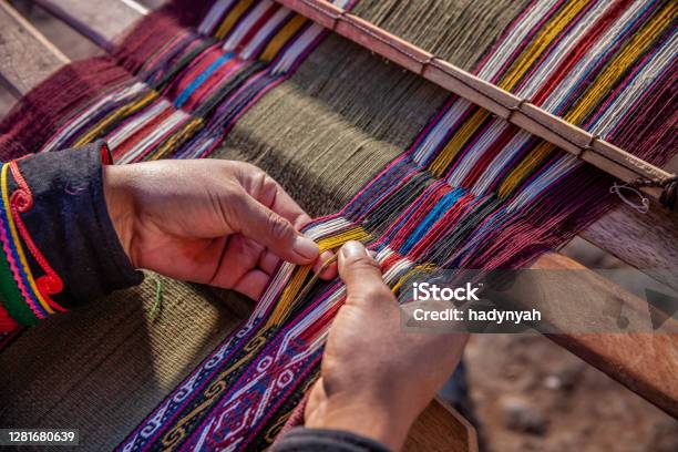 Peruvian Woman Weaving The Sacred Valley Chinchero Stock Photo - Download Image Now