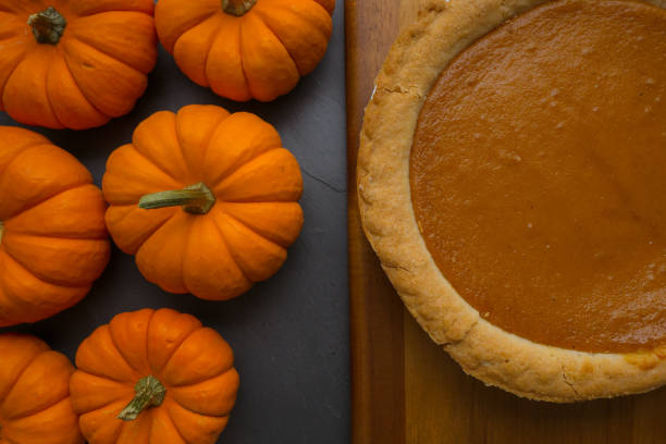 istock Colorful pumpkins and pumpkin pie 1281683045