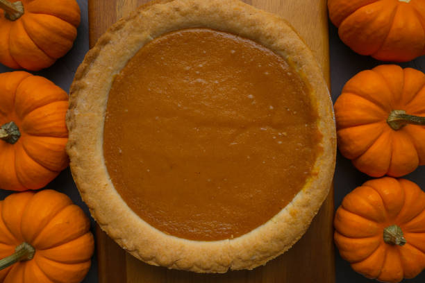 istock Colorful pumpkins and pumpkin pie 1281684824