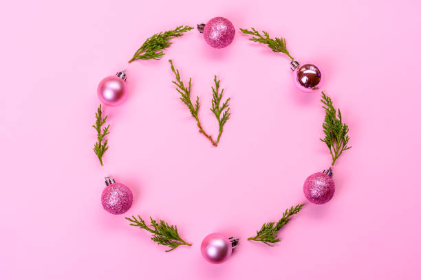 istock Christmas bright colored decorative background with New Year decorations 1281688819