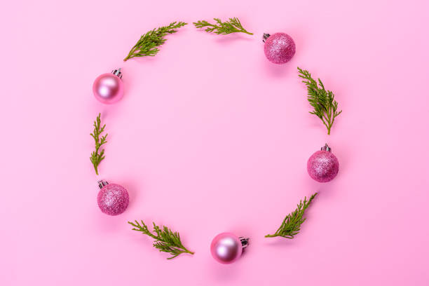 istock Christmas bright colored decorative background with New Year decorations 1281688839