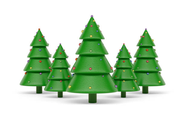 istock Christmas tree - on white background - 3d illustration 1281689233