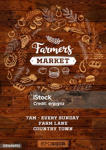 istock Farmers market poster 1281696955