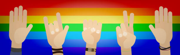 istock Hand gestures of people of different races and different sexual orientations 1281699524