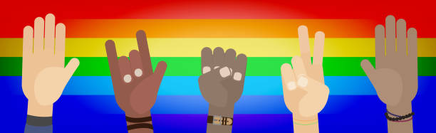 istock Hand gestures of people of different races and different sexual orientations 1281699529