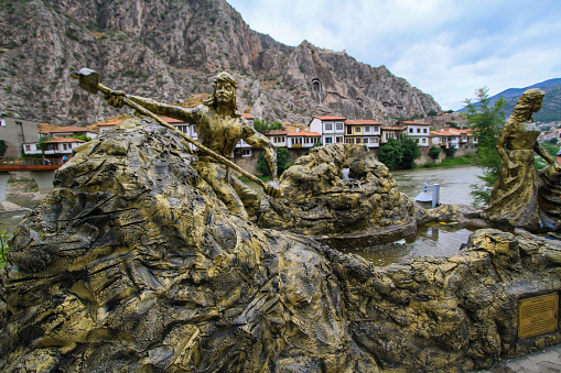 Amasya, Turkey - JULY 23, 2011 :The city of Amasya, the Amaseia or Amasia of antiquity, stands in the mountains above the Black Sea coast, set apart from the rest of Anatolia in a narrow valley along the banks of the Yeşilırmak River.