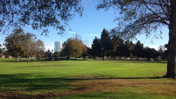 istock Park View of Pacific View Tower In Oxnard California 1281701219