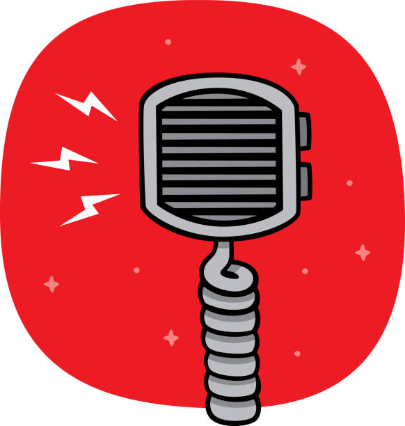 ilustrações de stock, clip art, desenhos animados e ícones de walkie talkie microphone doodle - american justice audio