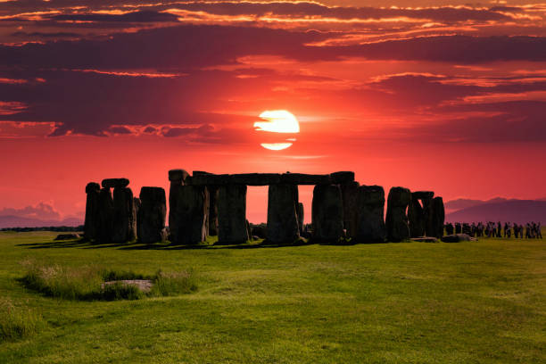 istock Stonehenge Silhouette at Red Sunset 1281709730