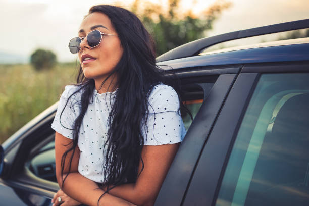 istock Female on a road trip 1281710681