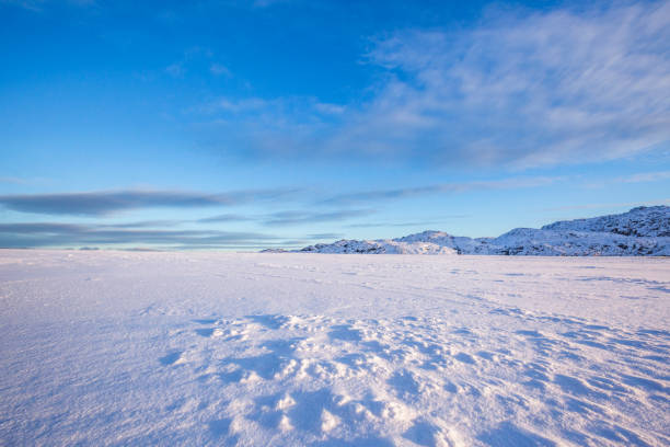 istock Snow desert. Kola Peninsula winter day landscape 1281712380