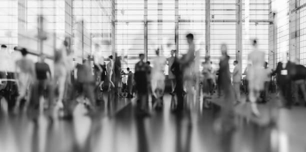 Abstract business people in motion