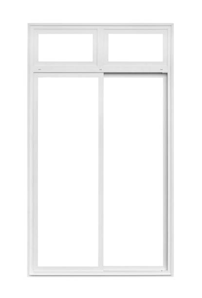 istock Real modern house window frame isolated on white background with clipping path 1281725681