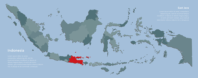 Java País Ilustración de Provincia Java Oriental Y Mapa Vectorial De País ...