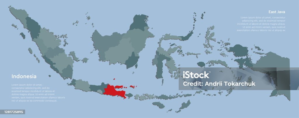 Province East Java And Country Vector Map Indonesia Stock Illustration ...