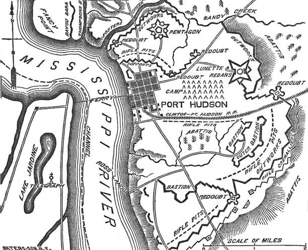 istock Antique illustration - Civil War - Map of Port Hudson 1281726615