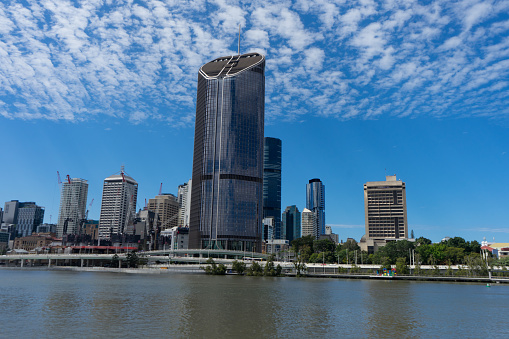 Photo of Brisbane City skyline and river on a sunny day