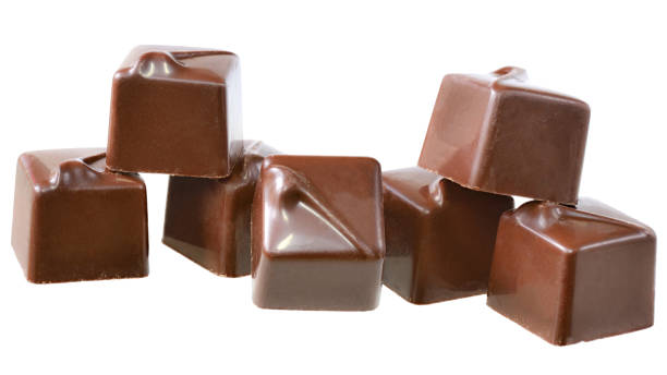 istock Cubes of chocolate candy isolated 1281737632