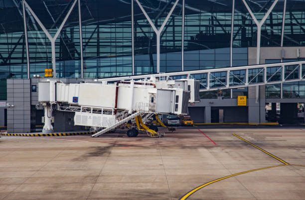 istock Air bridge of airport 1281738568