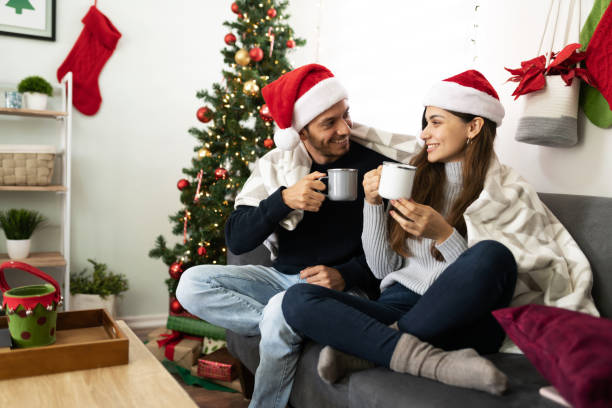 istock Enjoying hot chocolate on Christmas 1281738582