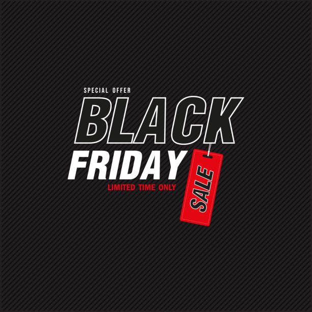 черная пятница продажа тег для шаблона дизайн - black friday stock illustrations