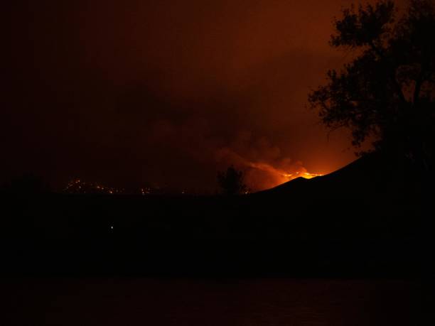 istock Boulder Colorado CalWood Forest Fire at night 1281740166