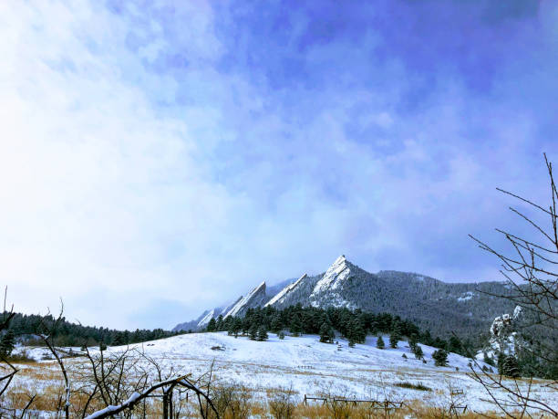istock Mountains on the Front Range of the Rocky Mountains covered in snow 1281747145