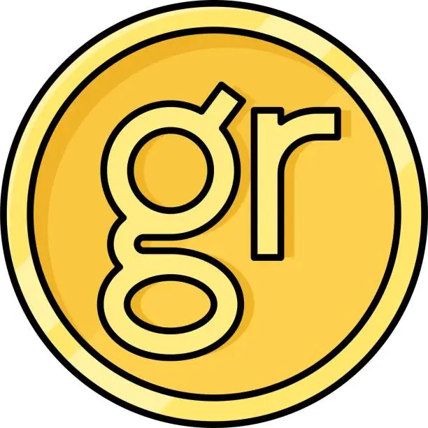 Vector illustration of Groschen coin, coin used in various states of the Holy Roman Empire