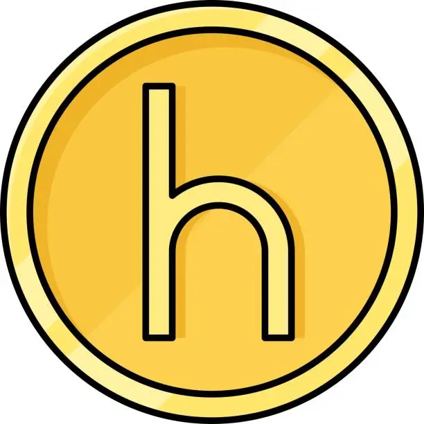 Vector illustration of Heller coin, German coin valued at half a pfennig