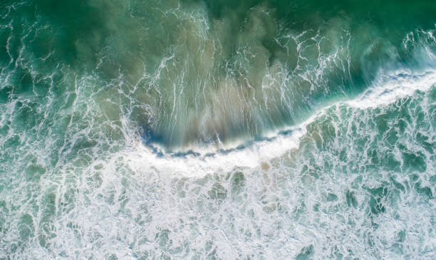 istock Aerial view of a powerful wave at sunset in Australia 1281750849
