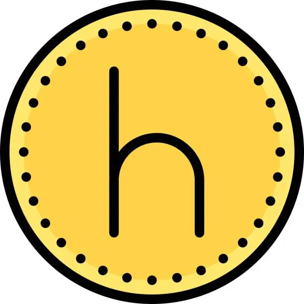 Vector illustration of Heller coin, German coin valued at half a pfennig