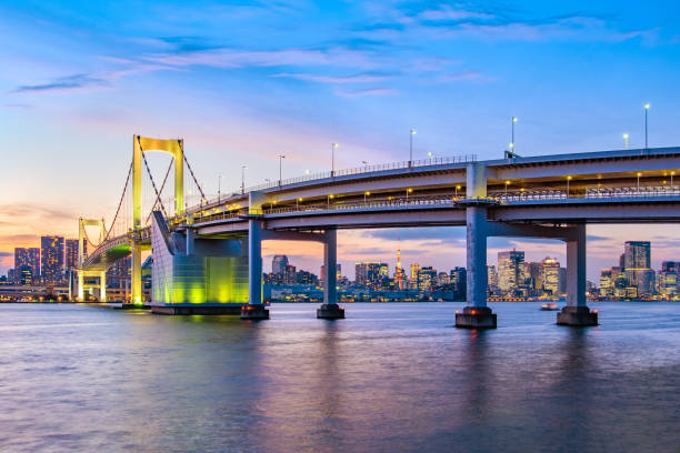 istock Panorama view of Tokyo skyline  in the evening. 1281752761