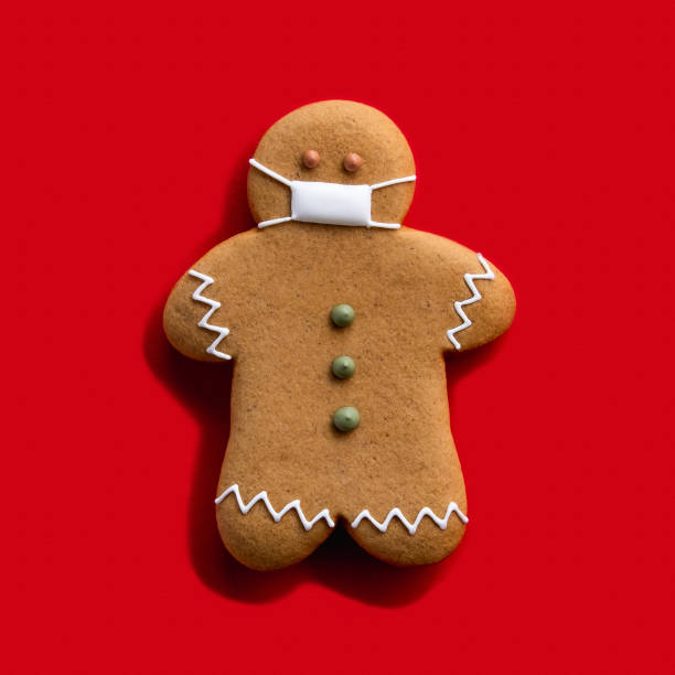 전염병 크리스마스 검역 축하 레드 - bakery biscuit christmas decoration christmas ornament 뉴스 사진 이미지