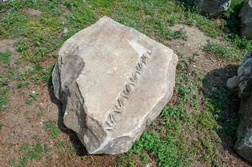 oval stone isolated on white background