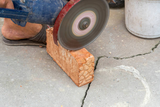 istock The process of sawing bricks with a grinder with a diamond disc 1281762503