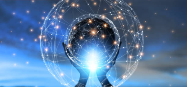 istock man hand holding night earth with global network communication technology including earth crptocurrency, blockchain, iot, 5g Earth day energy for envirionment  Elements of this image furnished by NASA 1281765349