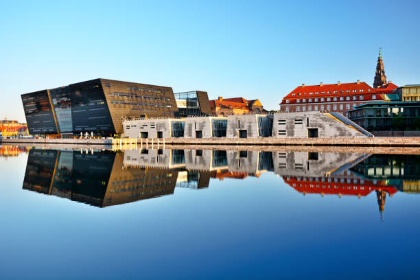 Royal Library in Copenhagen The Royal Library (Black Diamond) building in Copenhagen, Denmark danish culture stock pictures, royalty-free photos & images