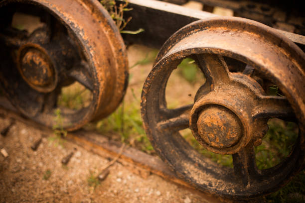 istock Metal wheels of an abandoned wagon 1281776710