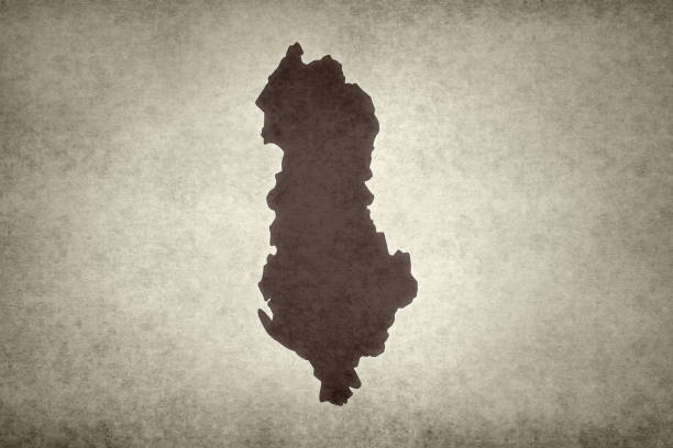Grunge map of Albania printed on an old paper.
