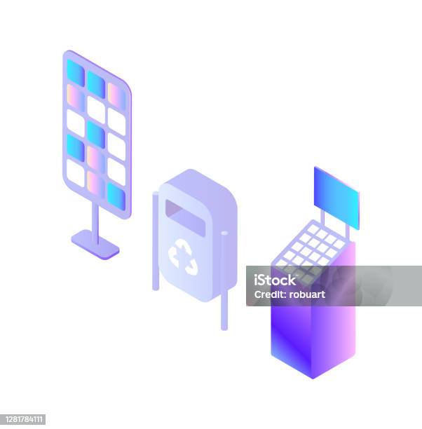Container For Garbage Bin Digital Devices Set Stock Illustration ...