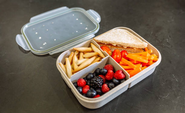istock Lunch box filled with healthy food 1281785137