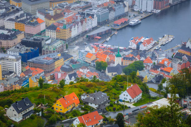 istock Aerial panorama of Bergen 1281786233