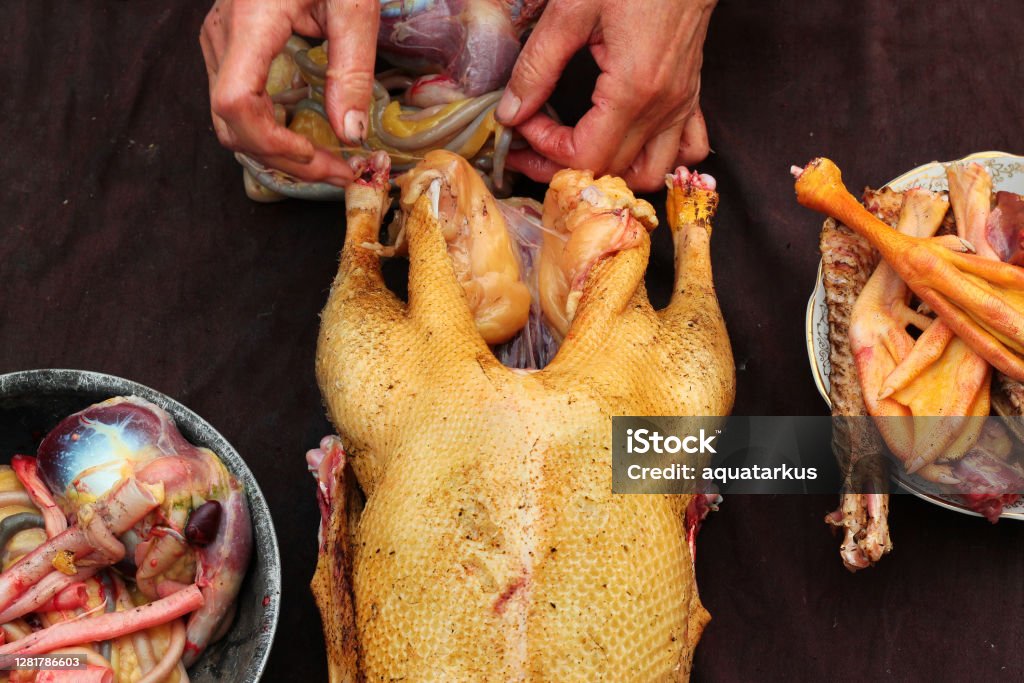 Goose Evisceration Part Of Poultry Processing Removal Of Innards And  Entrails Stock Photo - Download Image Now - iStock
