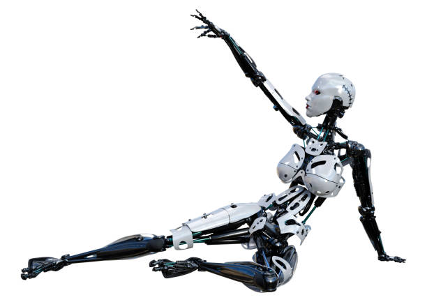 istock 3D illustration female robot on white 1281794186