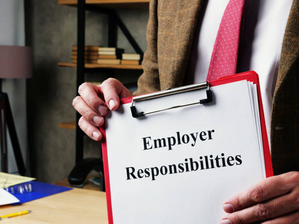 istock Employer responsibilities and duties in the manager hands. 1281795660