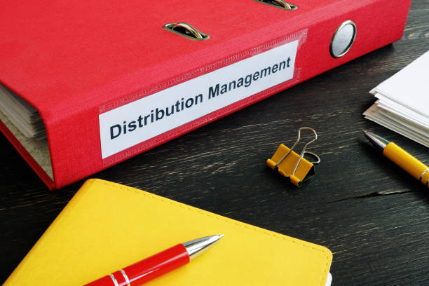 istock Distribution Management red folder and business papers. 1281795764
