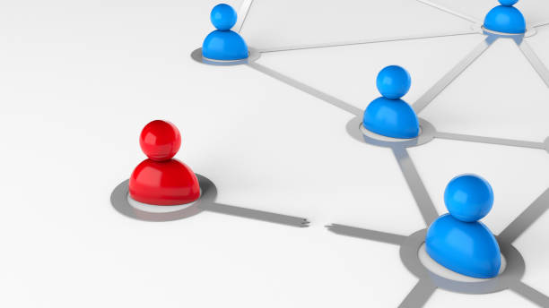 istock Breaking the connection between people. Break of relations, dismissal in the company. 3d render 1281801005