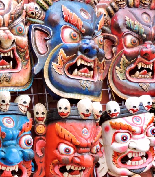 istock Masks representing religion protectors. 1281803488