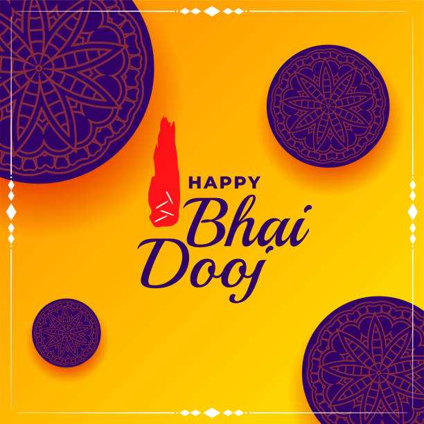 Bhai dooj indian style decorative background design Bhai dooj indian style decorative background design vector bhai tika stock illustrations