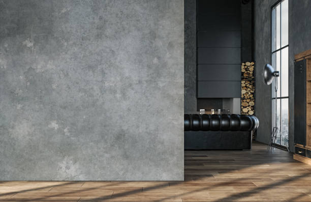 istock Living room interior in loft, industrial style 1281810585